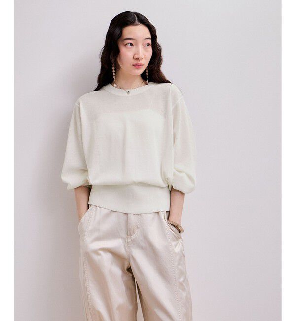 ADAM ET ROPE'「【WEB限定】シアークルーネックカーディガン」|カーディガン|