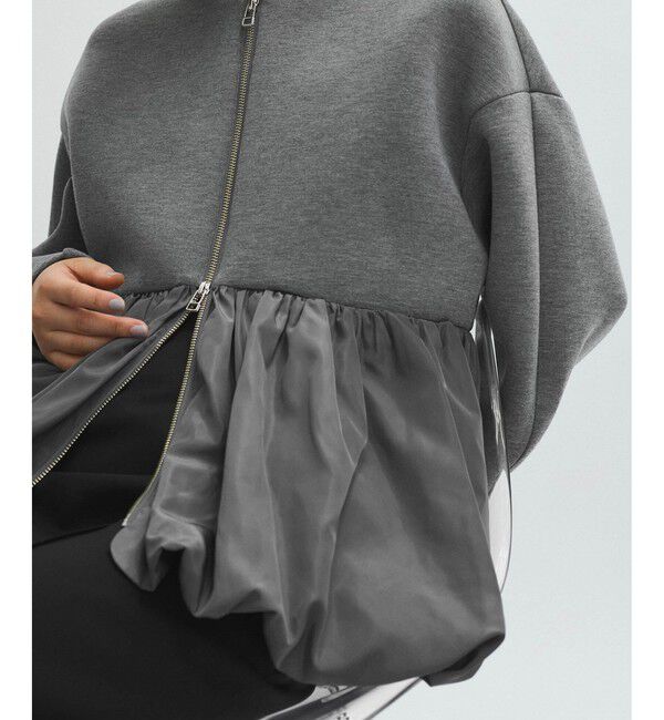 ADAM ET ROPE'「ダンボールタフタペプラムカットソーカーディガン」|カーディガン|