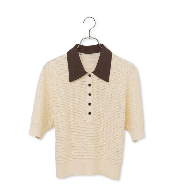 ADAM ET ROPE'「【サステナブル】タンクコンビパターンポロニット」|ポロシャツ|