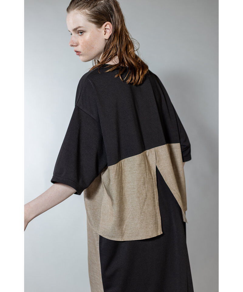  「シャツ切替ワンピース」|ワンピース|