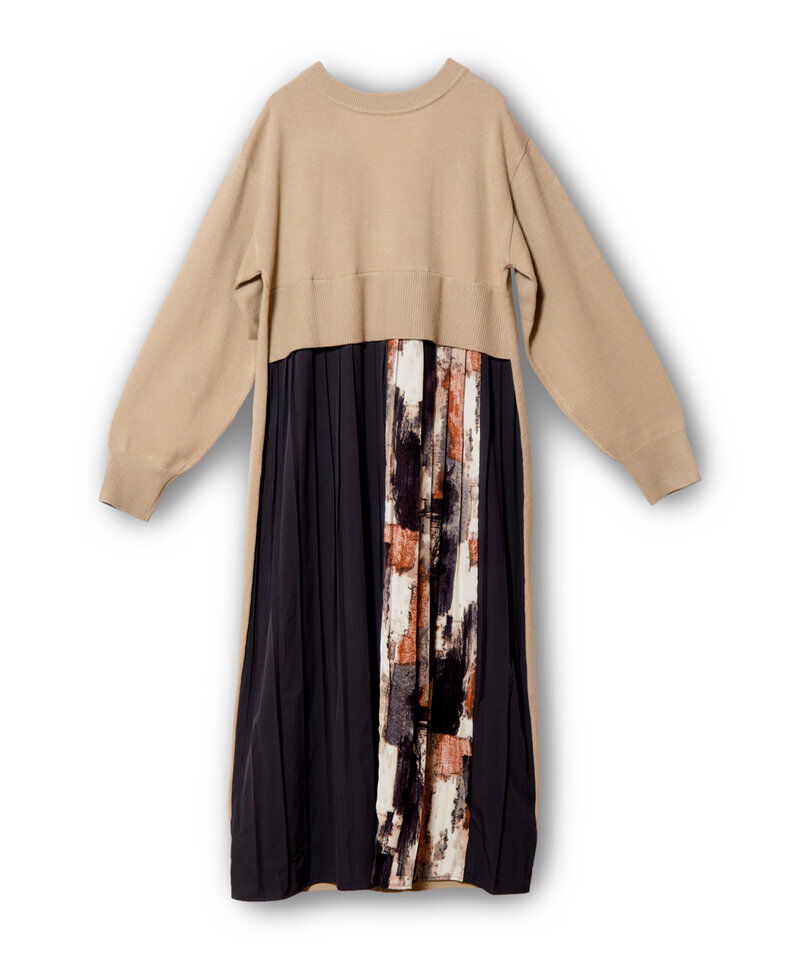  「2WAYバックプリーツニットカーディガン」|ワンピース|