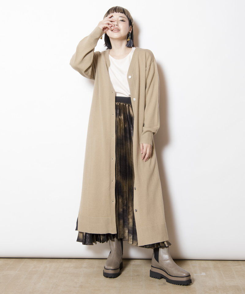  「2WAYバックプリーツニットカーディガン」|ワンピース|