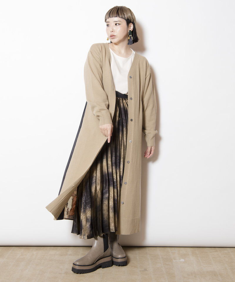  「2WAYバックプリーツニットカーディガン」|ワンピース|