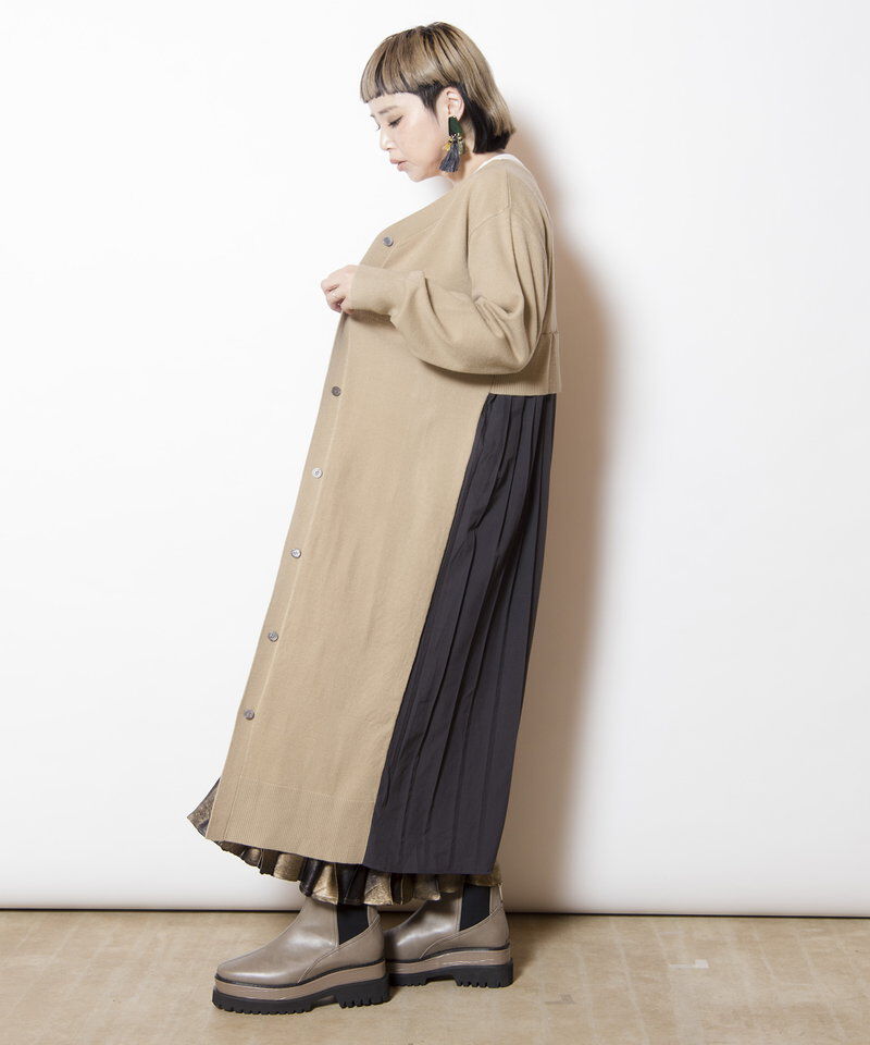  「2WAYバックプリーツニットカーディガン」|ワンピース|