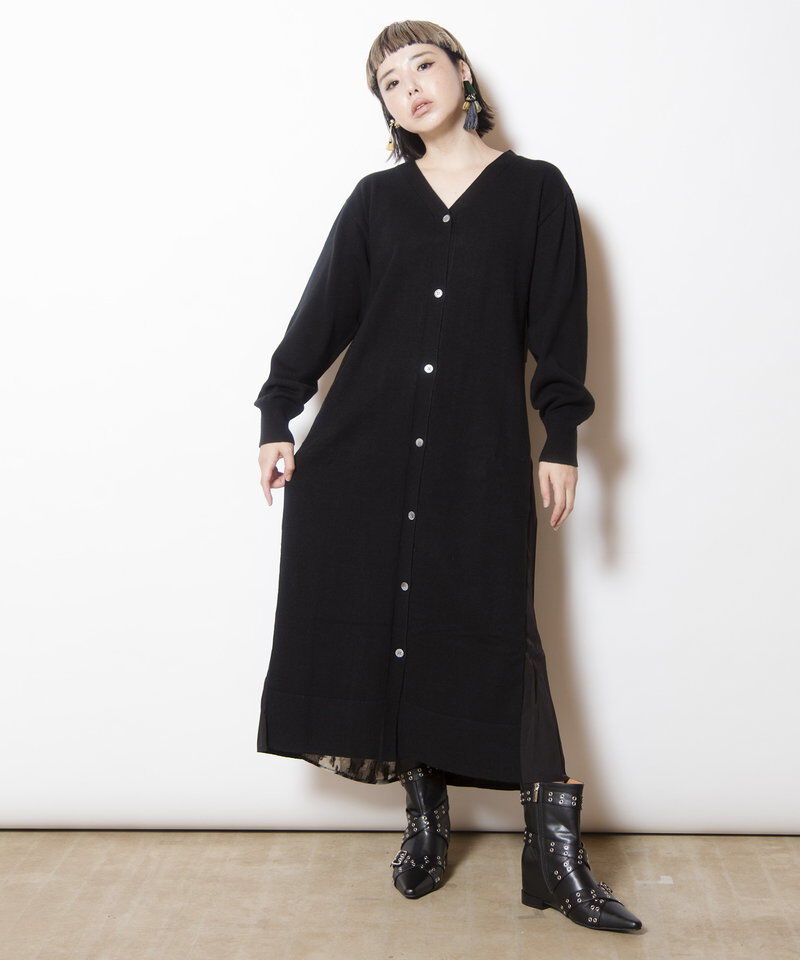  「2WAYバックプリーツニットカーディガン」|ワンピース|