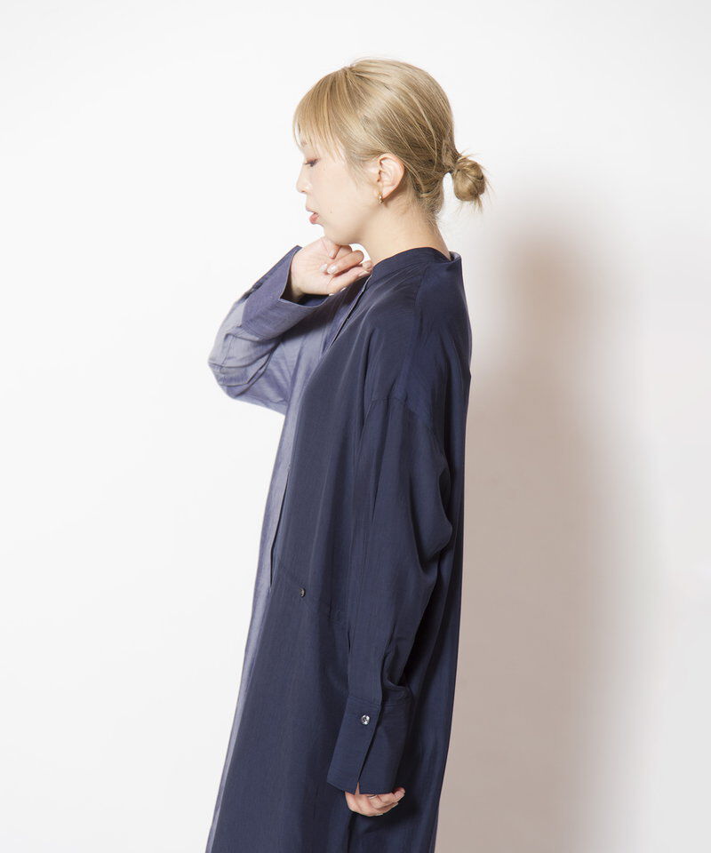  「バイカラーボタンアレンジワンピース」|ワンピース|