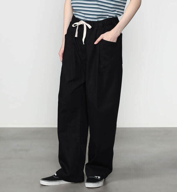 DANTON「DANTON | ルーズチノ 2タックイージーパンツ MEN」|チノ|BLACK