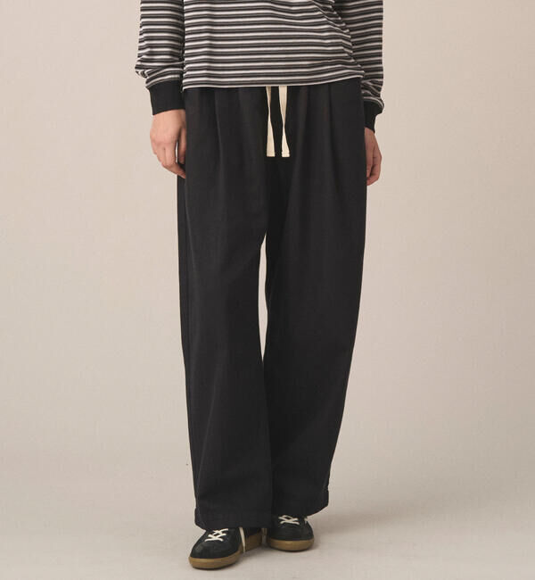 DANTON「DANTON | ルーズチノ 2タックイージーパンツ WOMEN」|チノ|BLACK