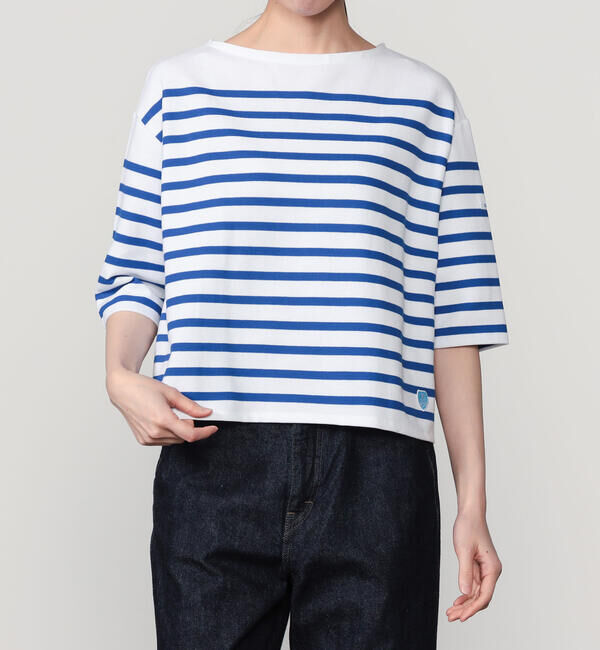 ORCIVAL「ORCIVAL | ラッセル ボートネック5分袖Tシャツ WOMEN」|Tシャツ・カットソー|BLUE系1
