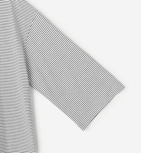 handvaerk「handvaerk | 60/2 ボトルネックTシャツ STRIPE WOMEN」|Tシャツ・カットソー|