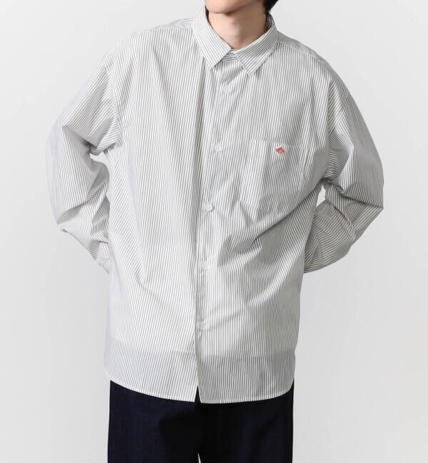 DANTON「DANTON | レギュラーカラー 長袖ワークシャツ MEN」|シャツ・ブラウス|WHITE系1