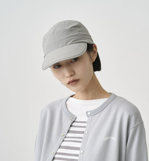 ORCIVAL「ORCIVAL | サッカーギンガム ジェットキャップ UNISEX」|キャップ・キャスケット|