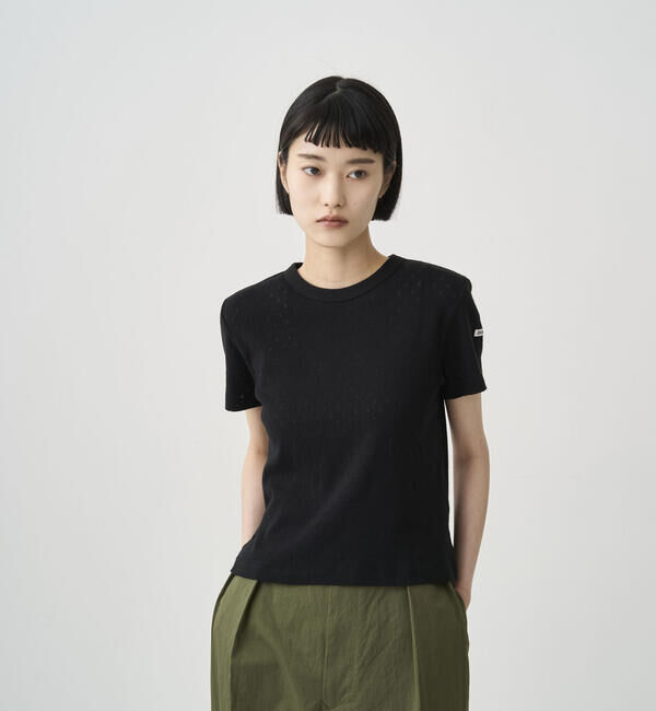 ORCIVAL「ORCIVAL | パターンメッシュ クルーネックTシャツ WOMEN」|Tシャツ・カットソー|BLACK
