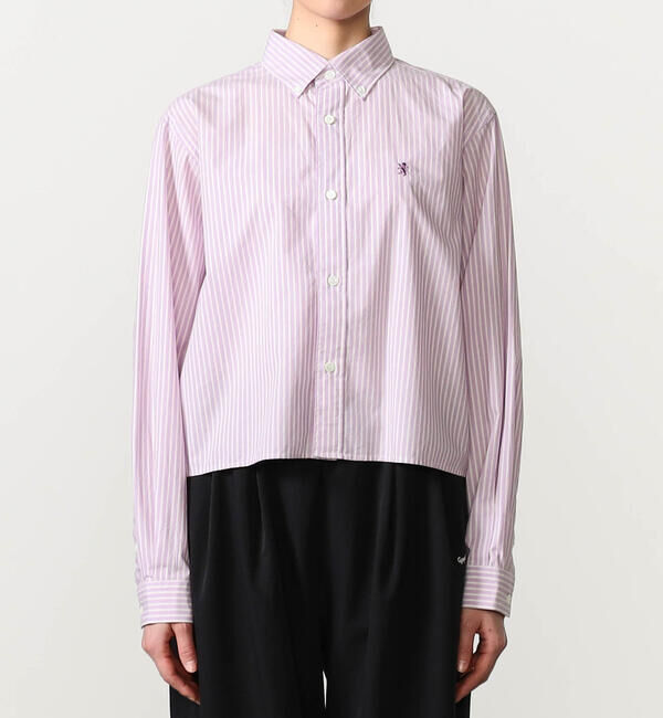 GYMPHLEX「Gymphlex | タイプライター ショートボタンダウンシャツ STRIPE WOMEN」|シャツ・ブラウス|