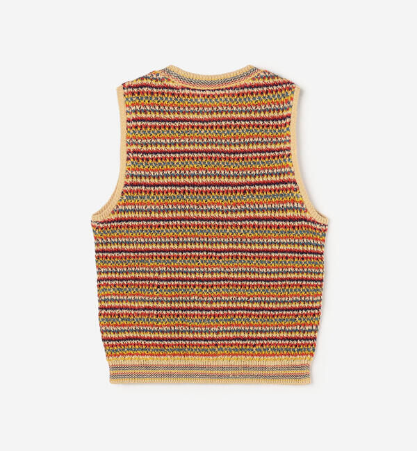  「COOHEM | マルチボーダー ニットベスト WOMEN」|ベスト・ジレ|