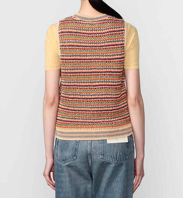  「COOHEM | マルチボーダー ニットベスト WOMEN」|ベスト・ジレ|