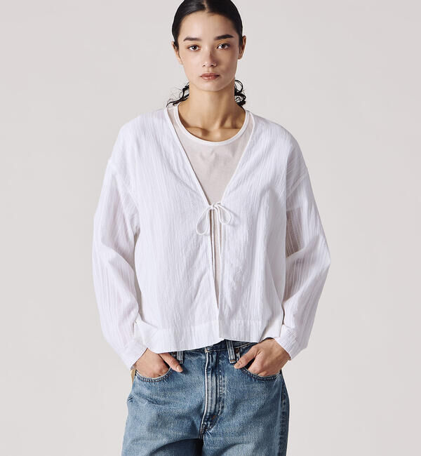  「INDIA INDUSTRY | コットンドビー カーディガンシャツ WOMEN」|シャツ・ブラウス|