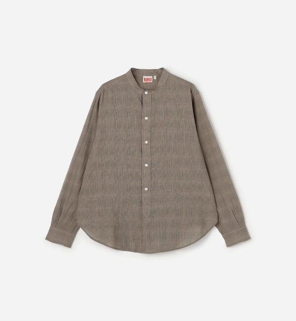  「INDIA INDUSTRY | ファインラインチェック バンドカラーシャツ WOMEN」|シャツ・ブラウス|