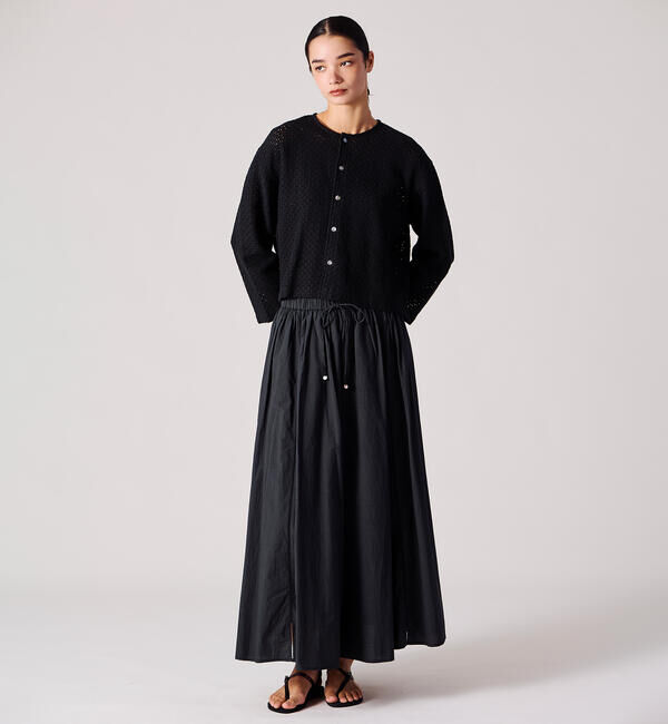  「INDIA INDUSTRY | コットンポプリン ギャザースカート WOMEN」|スカート|