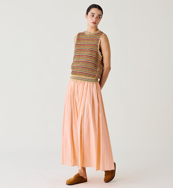  「INDIA INDUSTRY | コットンポプリン ギャザースカート WOMEN」|スカート|