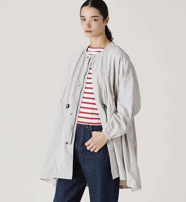 LE GLAZIK「LE GLAZIK | ナイロン ノーカラーコート WOMEN」|トレンチコート|