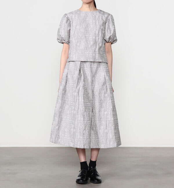  「eunoia | ジャガード タックスカート WOMEN」|スカート|