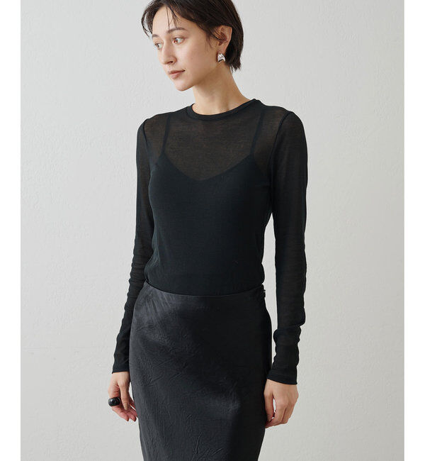  「シアーフライスクルーネックプルオーバー」|Tシャツ・カットソー|ブラック