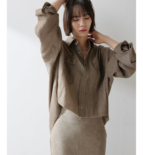  「ツイル顔料染めスクエアシャツ」|シャツ・ブラウス|
