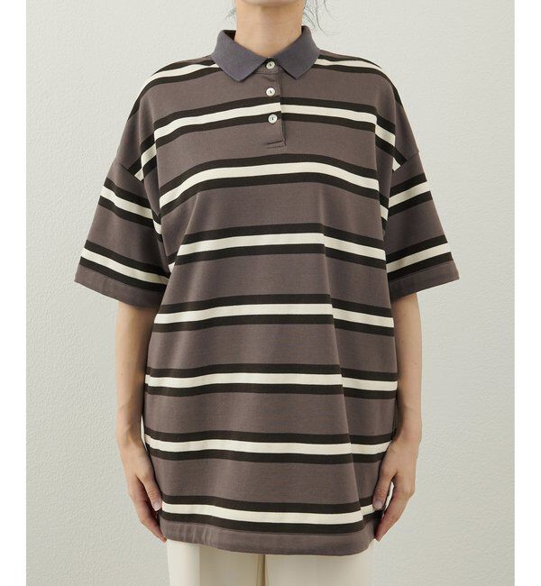 THE PAUSE「【THE PAUSE】ボーダーBIGポロシャツ」|Tシャツ・カットソー|