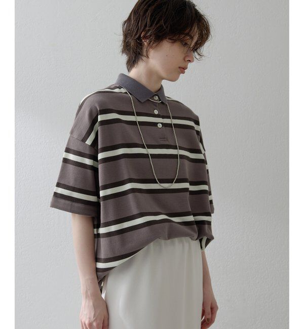 THE PAUSE「【THE PAUSE】ボーダーBIGポロシャツ」|Tシャツ・カットソー|