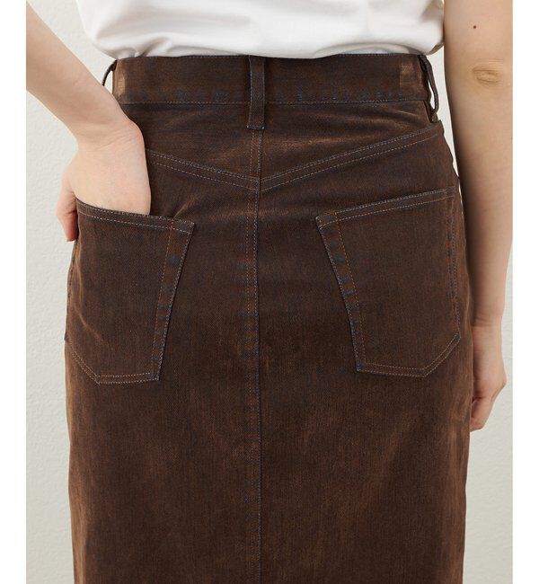  「デニムフロッキースリットスカート」|スカート|