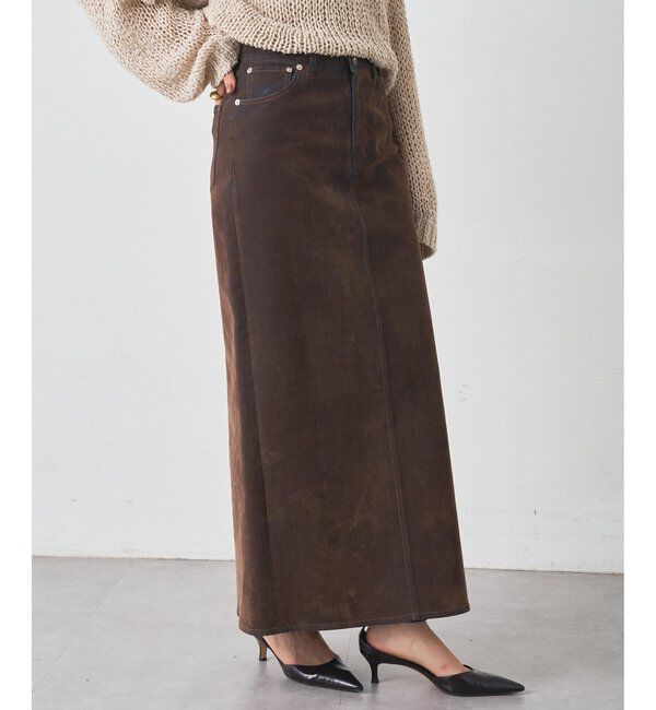  「デニムフロッキースリットスカート」|スカート|