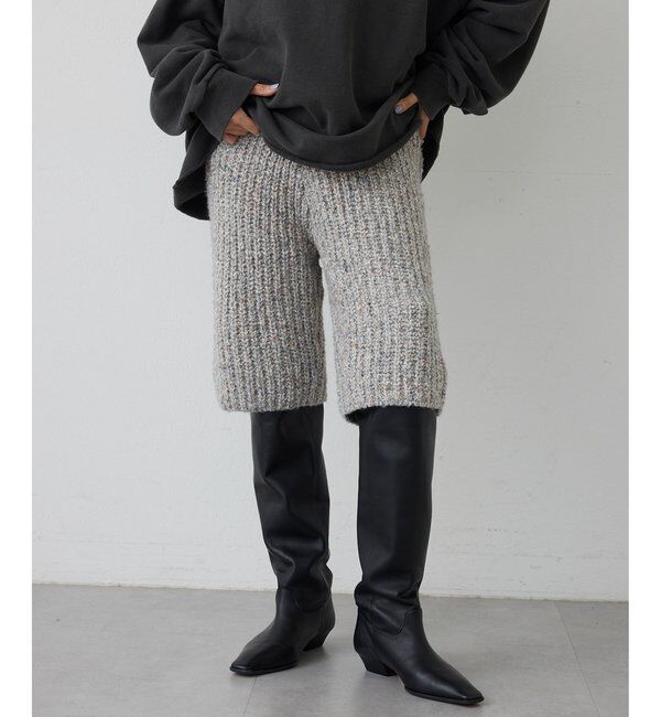 THE PAUSE「【THE PAUSE】ニットハーフパンツ」|チノ|グレー
