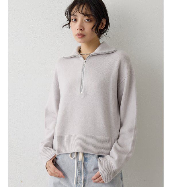  「ウールカシミヤZIPニットプルオーバー」|ニット・セーター|