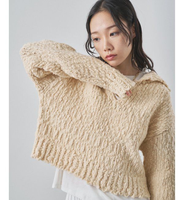  「ローゲージスキッパープルオーバー」|ニット・セーター|ベージュ