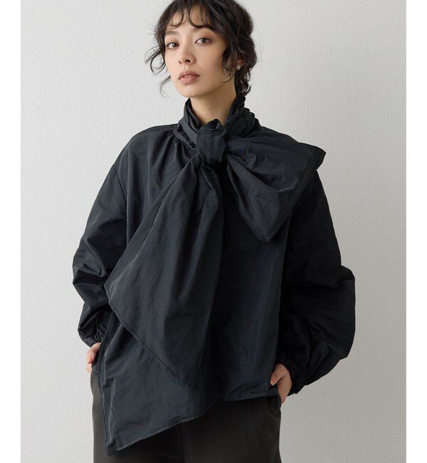  「メモリータフタボウブラウス」|シャツ・ブラウス|ブラック