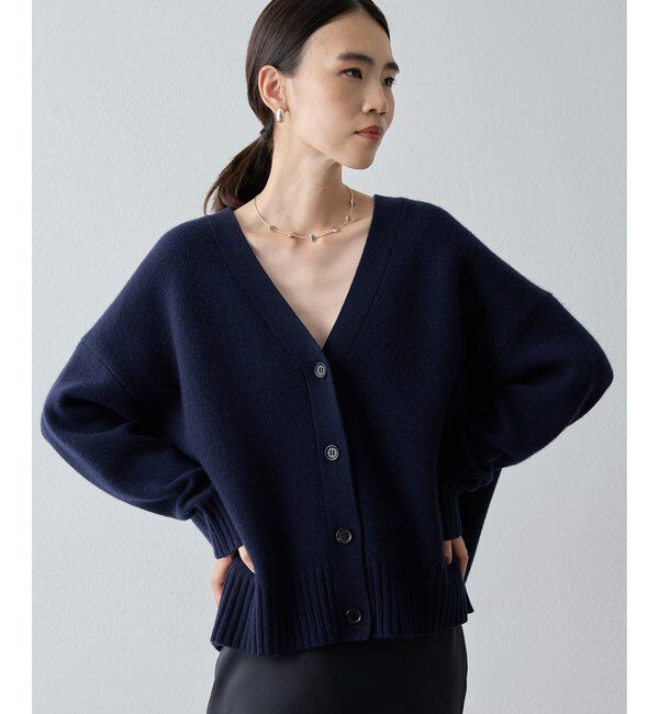 Drawing Numbers「【Drawing Numbers】接結ルーズVネックカーディガン」|ニット・セーター|ネイビー
