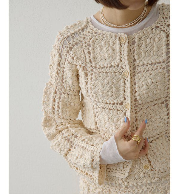  「ハンドクロシェカーデ」|ニット・セーター|