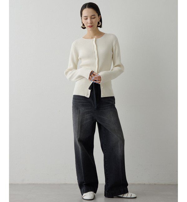  「RAW SILK リブカーディガン」|ニット・セーター|