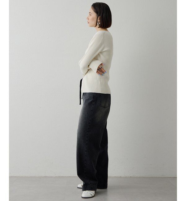  「RAW SILK リブカーディガン」|ニット・セーター|