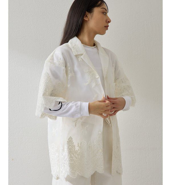  「オーガンジーレースシャツ」|シャツ・ブラウス|