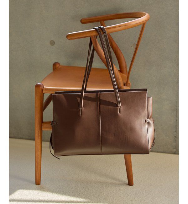 THE PAUSE「【THE PAUSE】フェイクレザーボストン」|トートバッグ|ブラウン