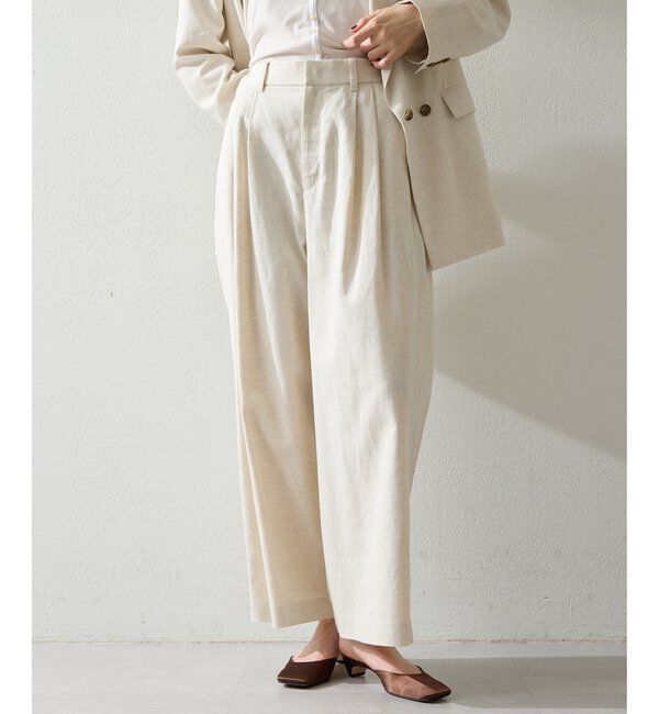 THE PAUSE「【THE PAUSE】コットンリネンタックパンツ」|チノ|