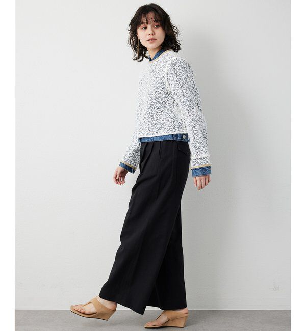 THE PAUSE「【THE PAUSE】コットンリネンタックパンツ」|チノ|