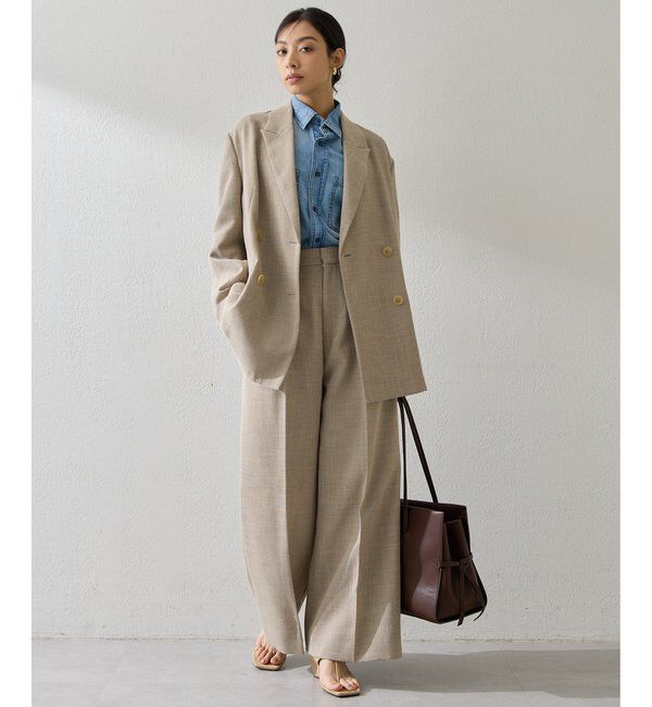  「リネンライクワイドパンツ」|チノ|