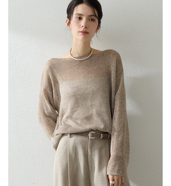  「ボートメッシュニットプルオーバー」|ニット・セーター|