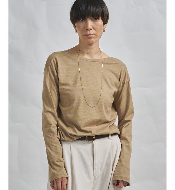 GEMINI「【GEMINI】バックシャンボーダーカットソー」|Tシャツ・カットソー|ベージュ