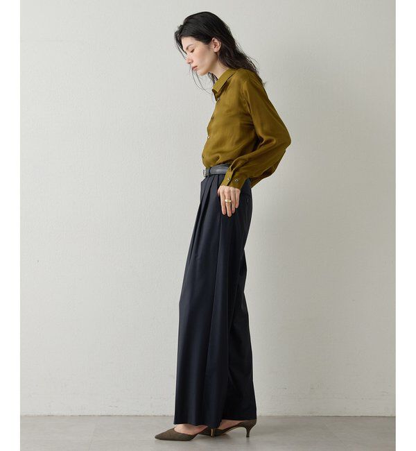 Drawing Numbers「【Drawing Numbers】キュプラロングスリーブシャツ」|シャツ・ブラウス|