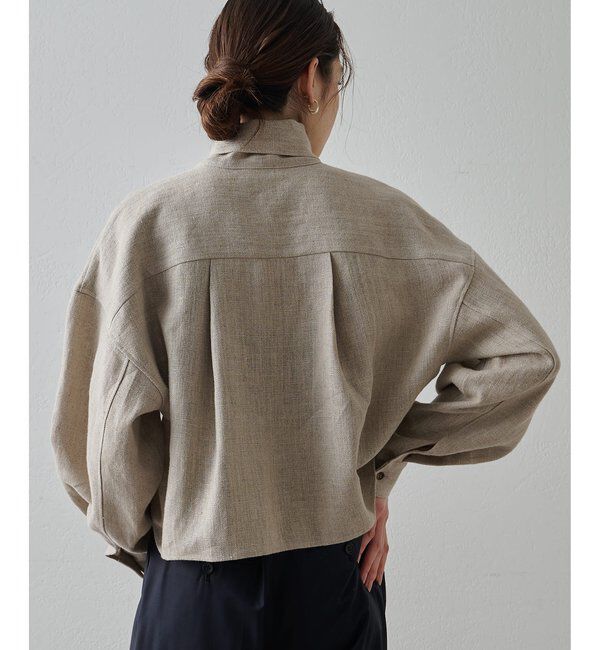 Drawing Numbers「【Drawing Numbers】ヘビーリネンタイブラウス」|シャツ・ブラウス|