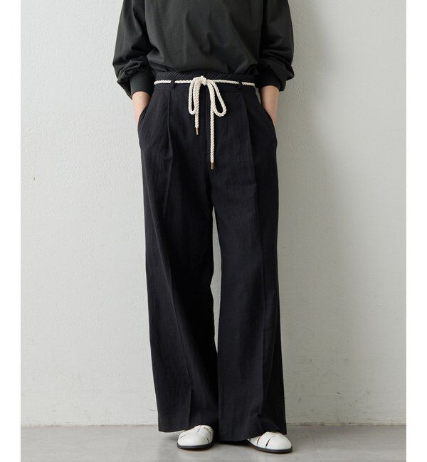 THE PAUSE「【THE PAUSE】ロープベルトパンツ」|チノ|ブラック
